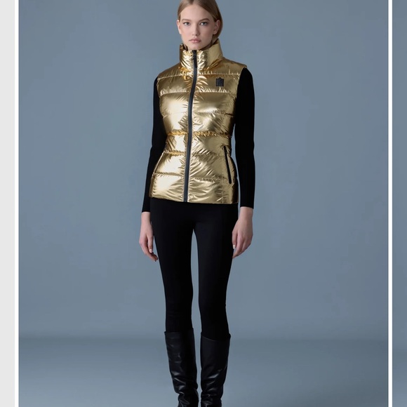 NWOT Mackage Metallic Gold Puffer Vest size L - Picture 2 of 7